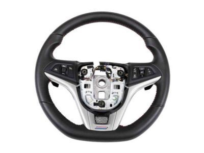 Chevy 23443829 WHEEL,STEERING(INCLUDES 2-7,9-12,14-18)(BLACK)(W/TORCH RED STITCH)