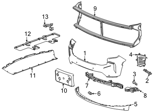 GM 84699402 License Bracket, Front GM 84699402 License Bracket, Front