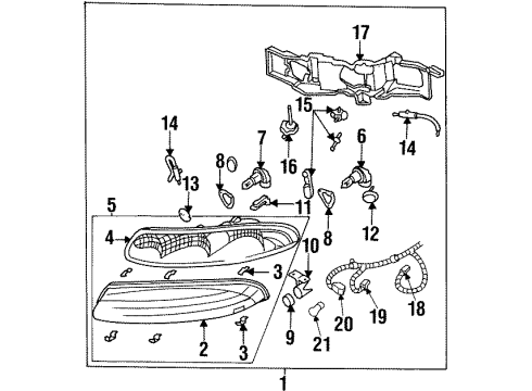 GM 16525992 Headlamp Assembly, Passenger Side GM 16525992 Headlamp Assembly, Passenger Side