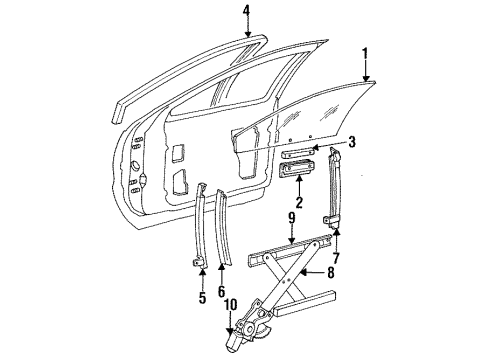 GM 10161041 Weatherstrip, Front Driver Side