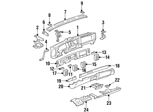 GM 25605113 Instrument Panel Bracket, Passenger Side
