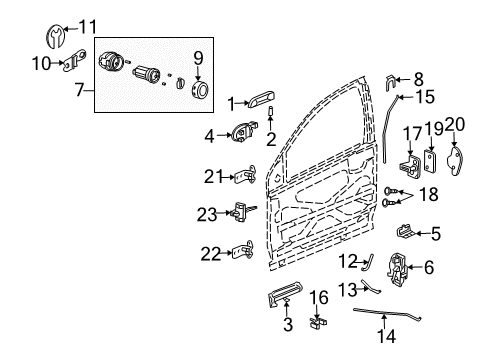 GM 22725059 Window Regulator, Front GM 22725059 Window Regulator, Front
