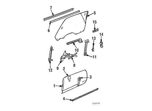 GM 20123184 Window Regulator, Passenger Side