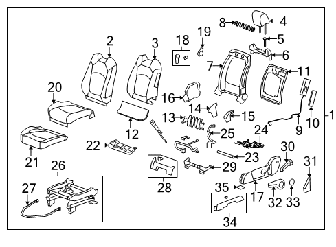 GM 25861630 Seat Assembly, Titanium, Driver Side