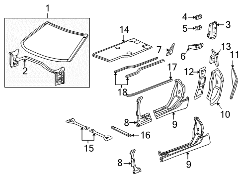 GM 10279074 Upper Panel Reinforcement GM 10279074 Upper Panel Reinforcement