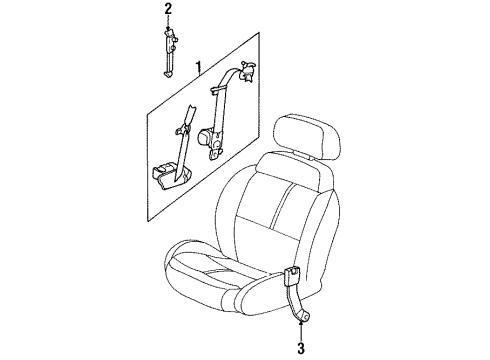 GM 21039802 Lap & Shoulder Belt, Passenger Side