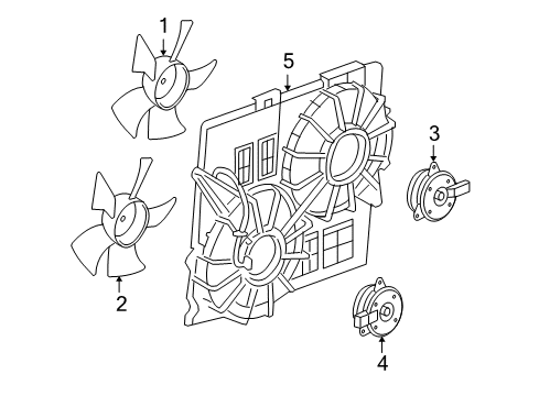 2005 Cadillac STS Cooling System, Radiator, Water Pump, Cooling Fan Diagram