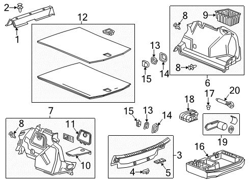 2013 Cadillac ATS Interior Trim - Rear Body Diagram