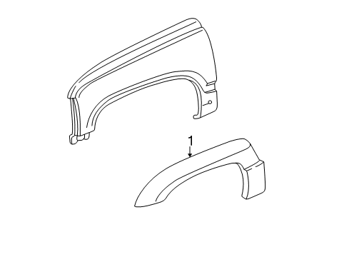 2004 Cadillac Escalade EXT Exterior Trim - Fender Diagram