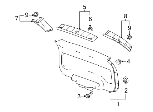 2008 Pontiac Torrent Interior Trim - Lift Gate Diagram