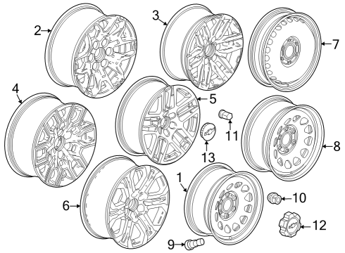 2023 Chevy Colorado Wheel, Steel, Rear Diagram for 84951648