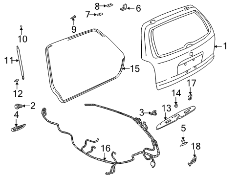 2003 Saturn LW300 Emblem, Rear Diagram for 22699943