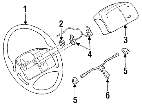1996 Chevy Lumina Steering Column, Steering Wheel & Trim Diagram