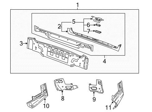 2003 Saturn LW300 Rear Crossmember Diagram for 21018907