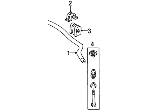 2002 Oldsmobile Silhouette Stabilizer Bar & Components - Front Diagram