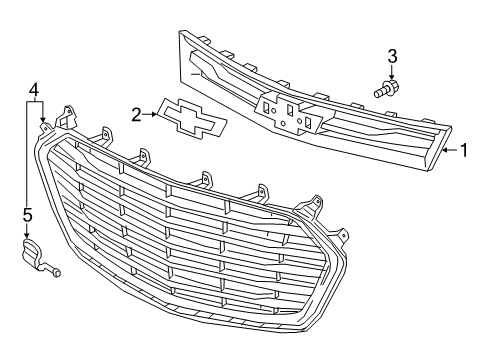 2022 Chevy Trax Grille & Components Diagram