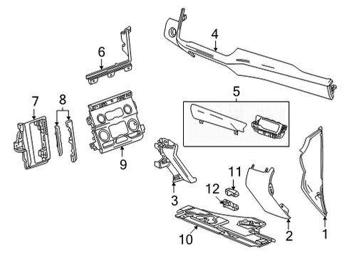 2021 GMC Yukon Cluster & Switches, Instrument Panel Diagram