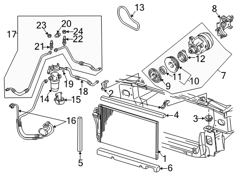 2003 Buick Park Avenue A/C Condenser, Compressor & Lines Diagram