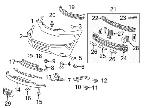2012 Chevy Captiva Sport Front Bumper Diagram