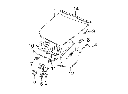 2005 Chevy Classic Hood & Components Diagram