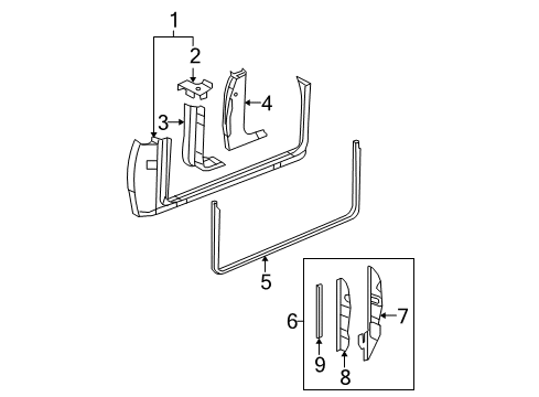 2007 Cadillac Escalade EXT Rear Body & Floor Diagram