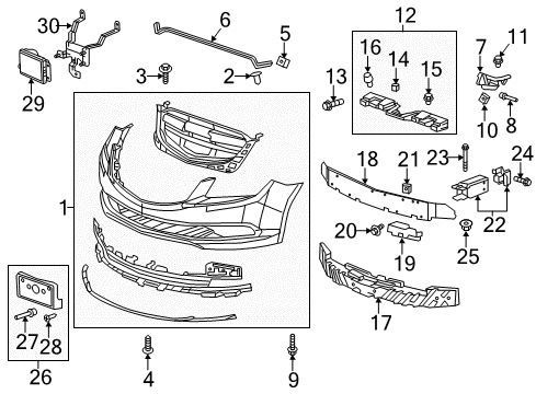 2016 Buick LaCrosse Front Bumper Diagram