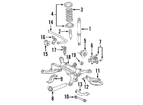 2007 Chevy Equinox Rear Axle, Lower Control Arm, Upper Control Arm, Stabilizer Bar, Suspension Components Diagram