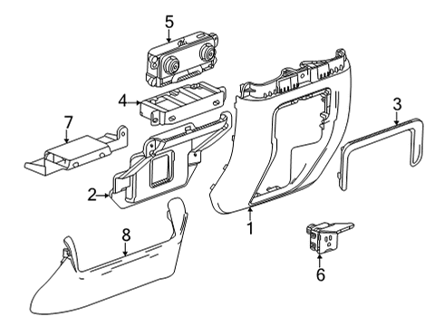 2021 GMC Yukon XL Center Console Diagram