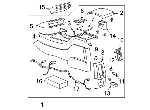 2000 GMC Jimmy Center Console Diagram