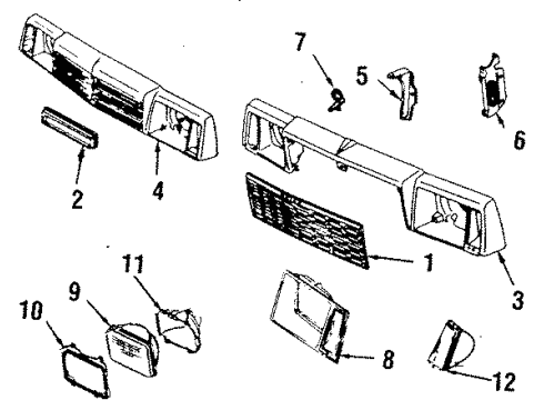 1985 Buick Skylark Ornament, Front Diagram for 25512242