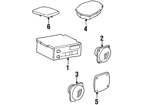 1992 Pontiac Bonneville Front Driver Speaker Diagram for 16199299