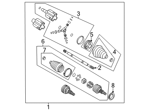 1998 Buick Regal Inner CV Joint, Front Passenger Side Diagram for 26045744