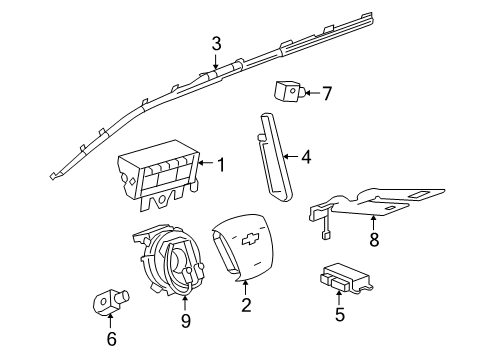 2010 GMC Terrain Air Bag Components Diagram