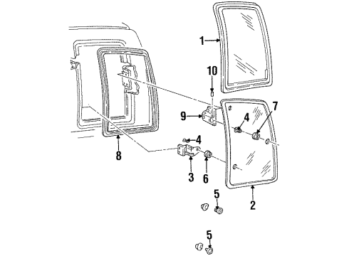 1993 GMC K2500 Side Glass Diagram