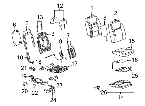 2012 Chevy Impala Passenger Seat Components Diagram