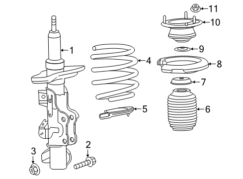 2016 Cadillac CTS Struts & Components - Front Diagram