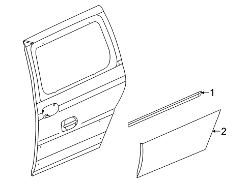 2007 Saturn Relay Lower Molding, Outer Driver Side Diagram for 15229844
