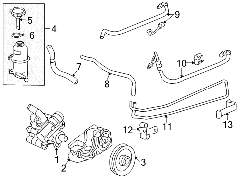 2008 Pontiac Solstice P/S Pump & Hoses, Steering Gear & Linkage Diagram