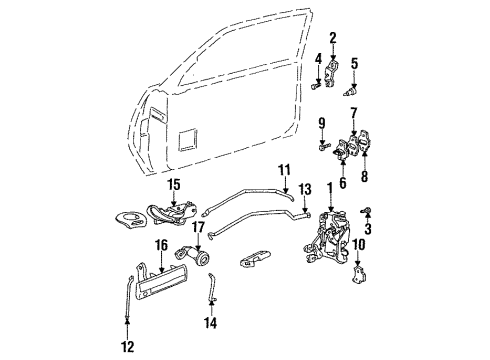 1997 Buick Skylark Door - Lock & Hardware Diagram