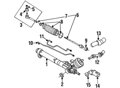 1997 Cadillac Seville P/S Pump & Hoses, Steering Gear & Linkage Diagram