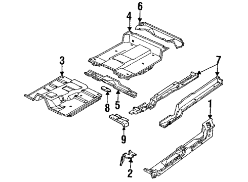 1993 Chevy C1500 Suburban Floor Pan Diagram for 15989441