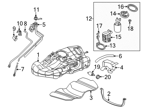 2000 Saturn LW1 Fuel Filter Diagram for 25319686