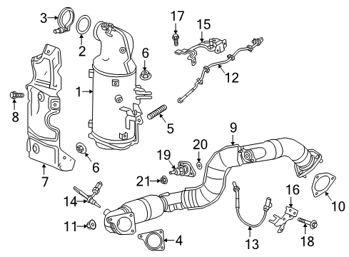 2017 Chevy Cruze Front Muffler Nut Diagram for 11612078