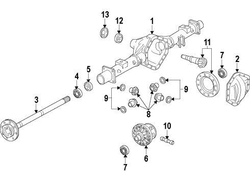 2012 Chevy Silverado 1500 Rear Axle, Differential, Propeller Shaft Diagram