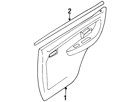 1998 Chevy Tracker Weatherstrip, Driver Side Diagram for 30016228