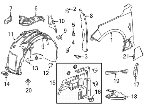2023 Cadillac CT5 Fender & Components Diagram