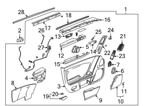 2007 Cadillac XLR Door & Components Diagram