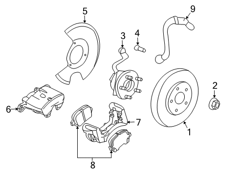 2007 Pontiac G6 Brake Components Diagram