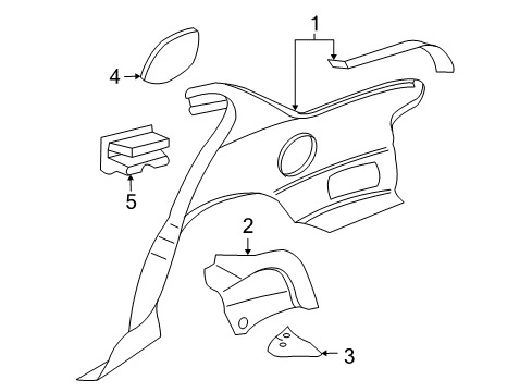2001 Pontiac Grand Am Quarter Panel & Components Diagram