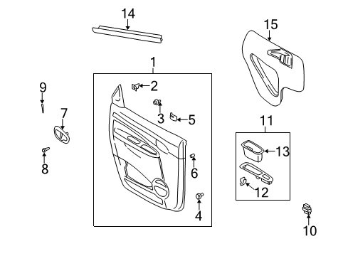 2002 Buick Rendezvous Interior Trim - Rear Door Diagram